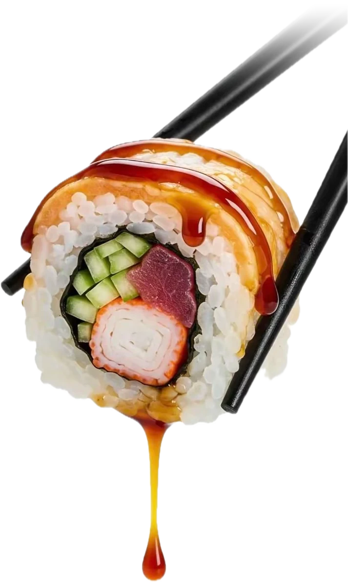 Spicy tuna roll con salsa che cola